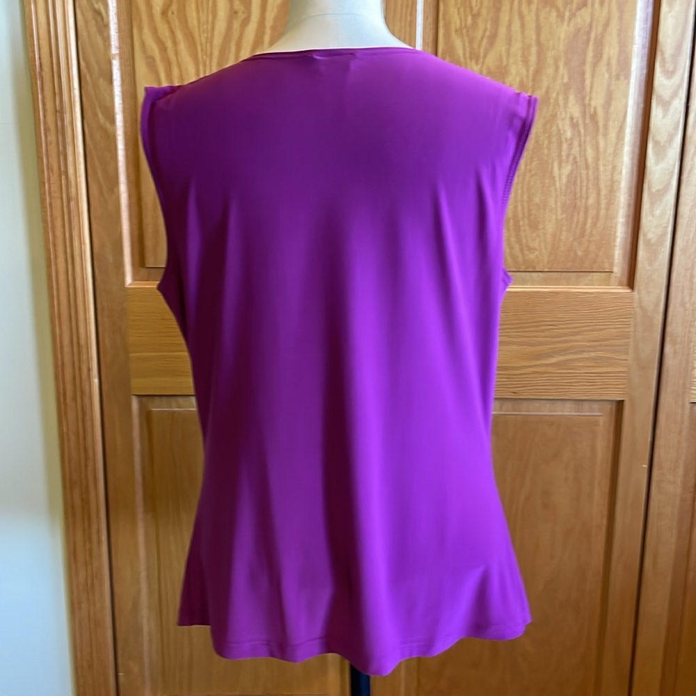 CDW Women's Purple Drape Scoop Neck Top - Picture 5 of 7